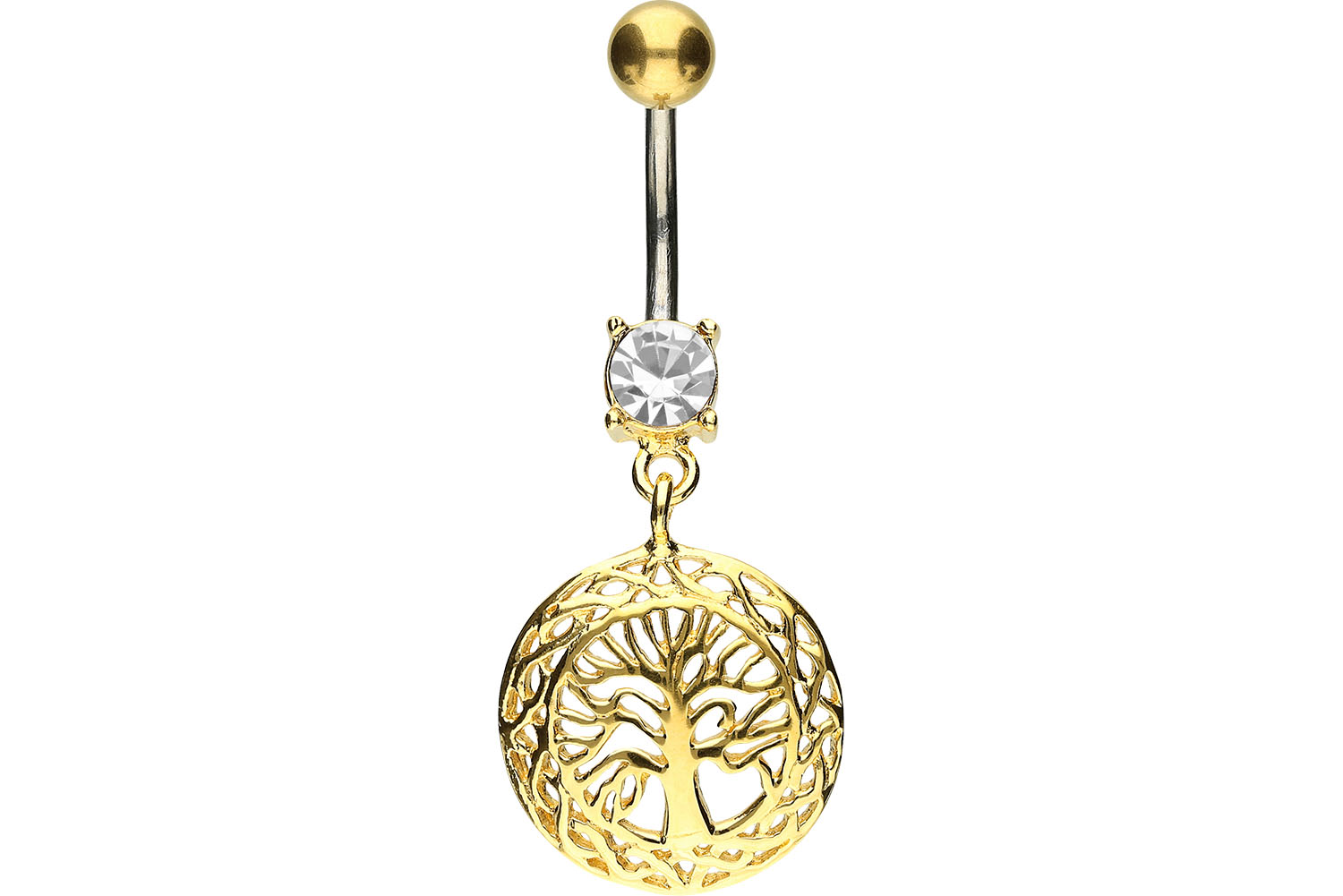 Titan Bananabell Piercing mit 925er Silber-Design LEBENSBAUM ++SALE++